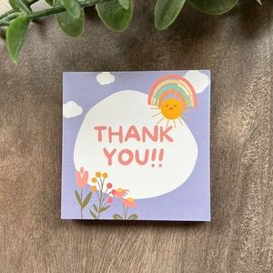 3/$20📦 25 Thank You cards  - purple rainbow square